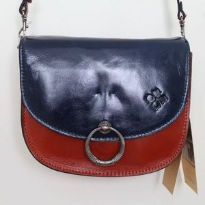 Patricia Nash Leather Bettina Crossbody Saddle Bag